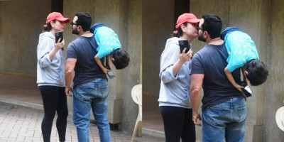 Kareena Kapoor dan Saif Ali Khan Ciuman, Taimur Malah Curi Perhatian